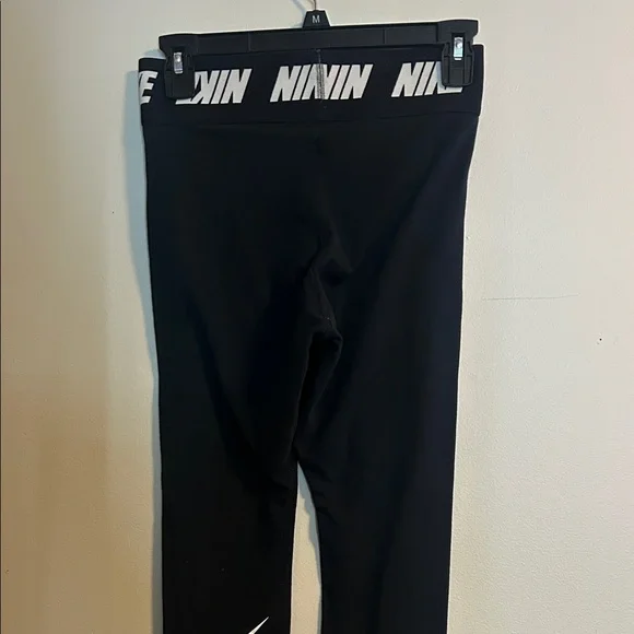 Nike Black Leggings with White Logo - Picture 3 of 4
